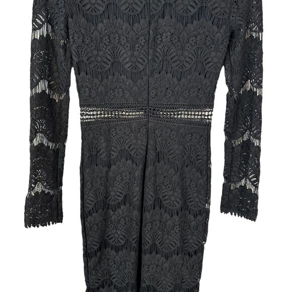 Love by Design New Women's Long Sleeve Lace Overlay Dress Black Size XS - Picture 9 of 13